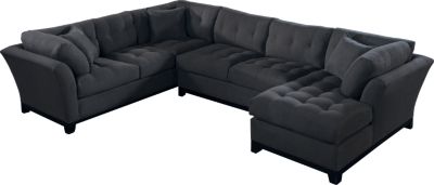 Cindy Crawford Home Metropolis Espresso Right 3 Pc Sectional