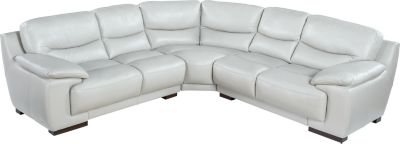 Malandra Leather 3 Pc Grey Sectional