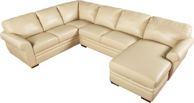 Cabrera Leather Right 3 Pc Sectional