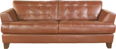 Cindy Crawford Home Avenue Chestnut Leather Sofa