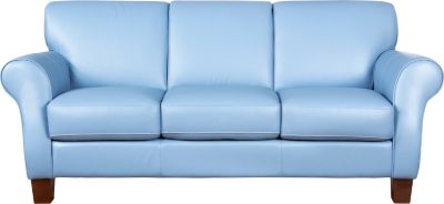 Molina Blue Leather Sofa