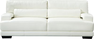 Cindy Crawford Home Bellamy Off White Leather Sofa