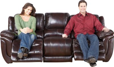 Novali Coffee Leather Match Power Reclining Sofa