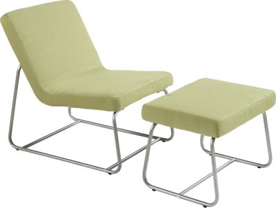 Lazy Day Green Lounge Chair & Ottoman