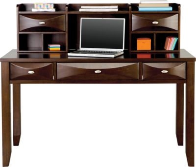 Ivy League Cherry 2 Pc Computer Desk and Hutch
