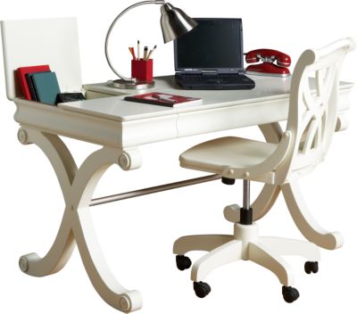 Oberon White Writing Desk & Chair