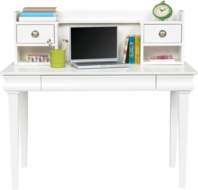 Oberon White Desk and Hutch