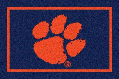 Clemson University 4 x 5 Orange/Purple Paw Mascot Rug