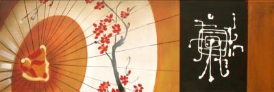 Oriental Parasol Canvas Artwork