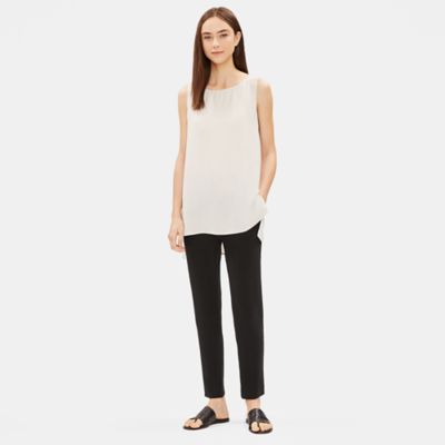 eileen fisher silk georgette crepe top