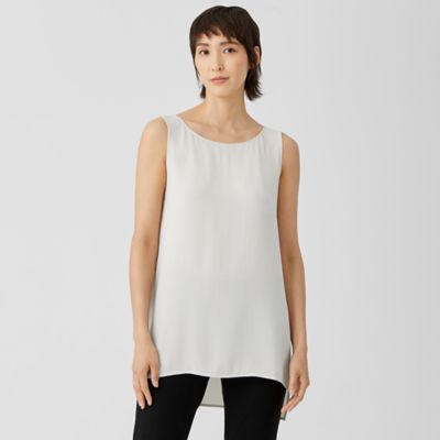 eileen fisher silk georgette crepe top