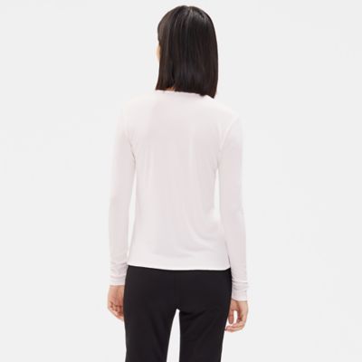 eileen fisher silk jersey crew neck top