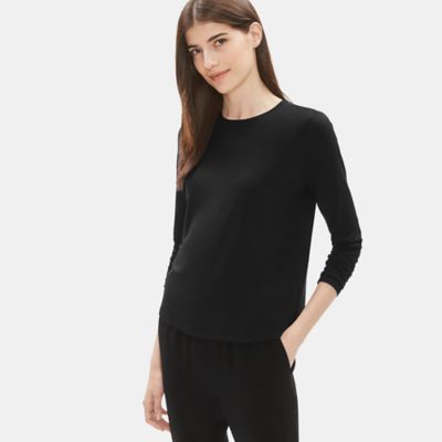 eileen fisher silk jersey crew neck top