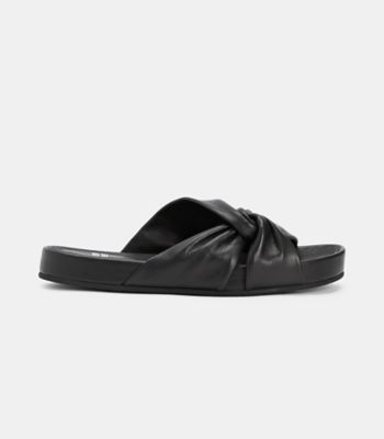 edge washed leather slide