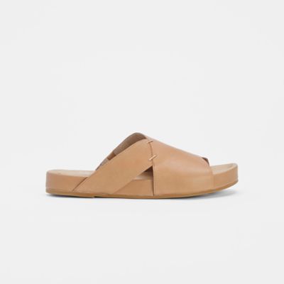 edge washed leather slide