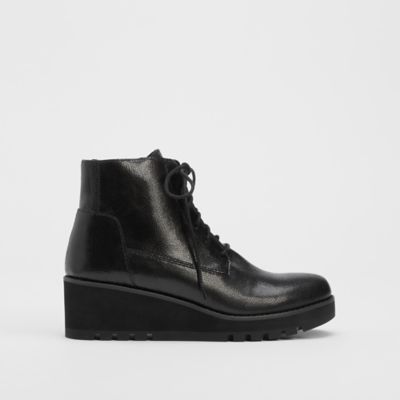 Crew Embossed Leather Lace-Up Bootie