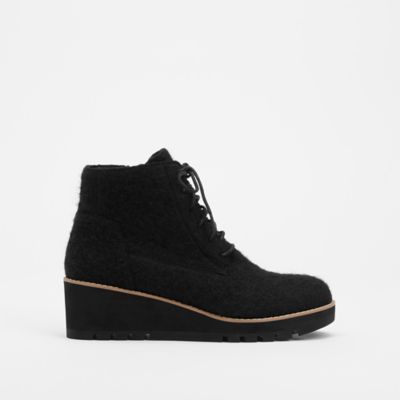 Crew Felted Lace-Up Bootie