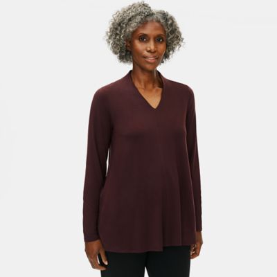 Fine Jersey V-Neck Top | EILEEN FISHER