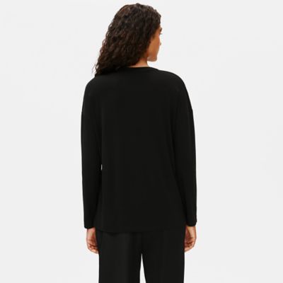 eileen fisher silk jersey crew neck top