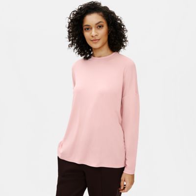 eileen fisher silk jersey crew neck top