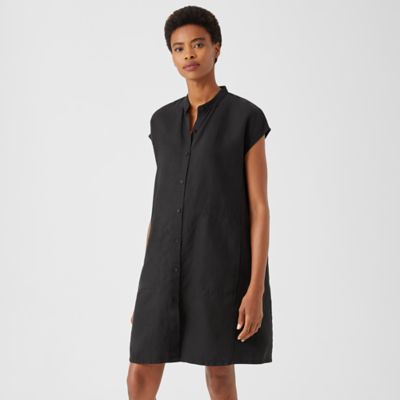 eileen fisher mandarin collar shirtdress