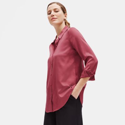 eileen fisher stretch silk shirt