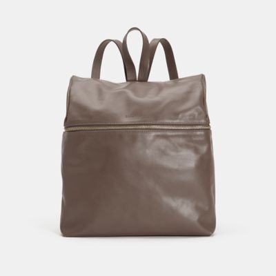 zip top leather backpack