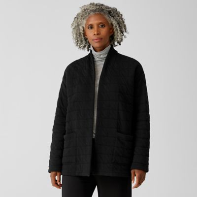 eileen fisher quilted denim jacket