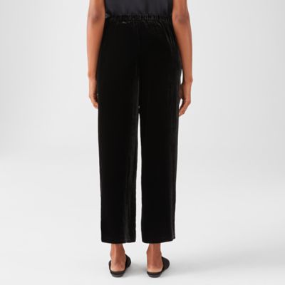 eileen fisher black velvet pants