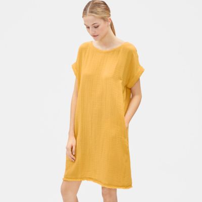 eileen fisher organic cotton gauze dress