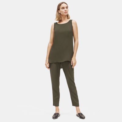 eileen fisher silk georgette crepe top