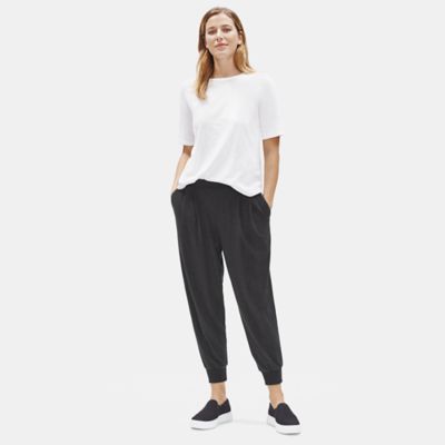 eileen fisher cotton stretch jersey slouchy pant