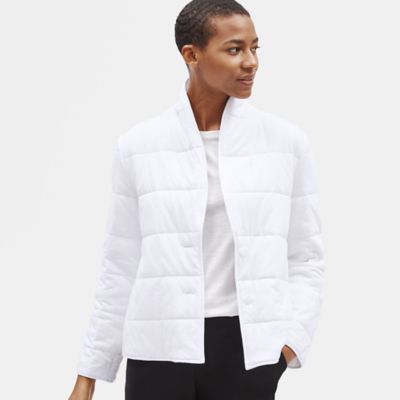 eileen fisher quilted denim jacket