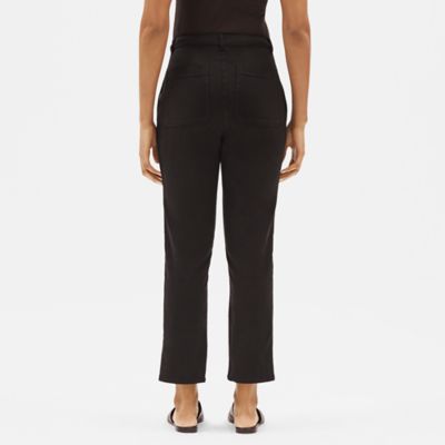 eileen fisher high waist tapered ankle jeans