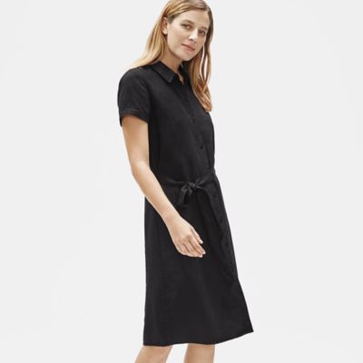 eileen fisher linen shirt dress