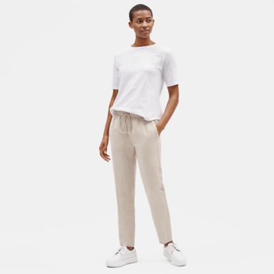 Tencel Linen Tapered Ankle Pant | EILEEN FISHER