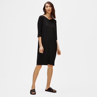 Viscose Jersey V-Neck Dress | EILEEN FISHER