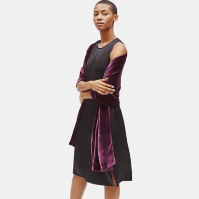 eileen fisher velvet wrap dress