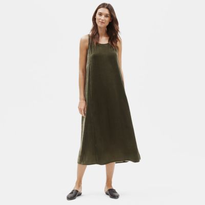eileen fisher blue velvet dress