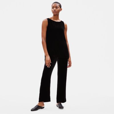 eileen fisher black velvet pants
