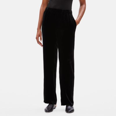 eileen fisher black velvet pants