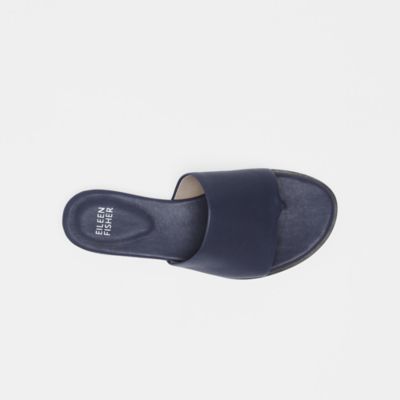 eileen fisher edge washed leather slide