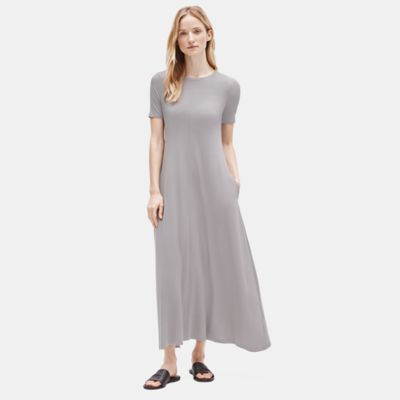 crew neck maxi dress