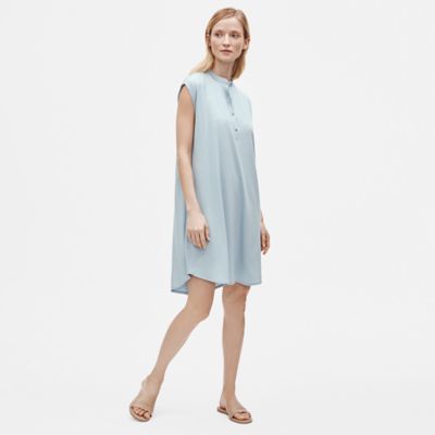 eileen fisher mandarin collar shirtdress