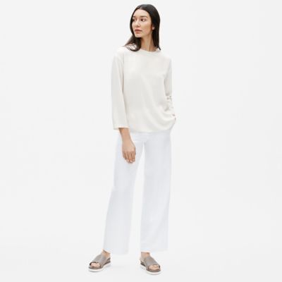 eileen fisher silk georgette crepe top