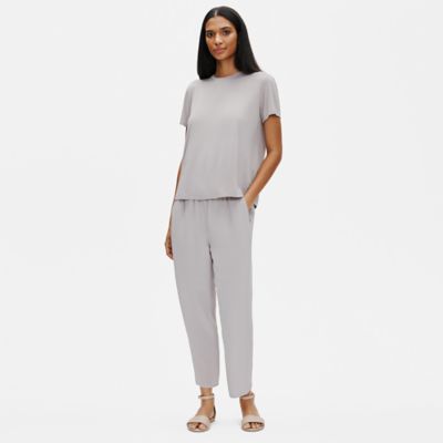 eileen fisher silk jersey crew neck top