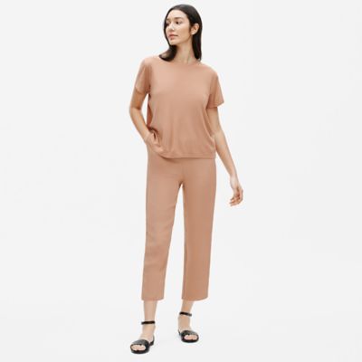 eileen fisher silk jersey crew neck top