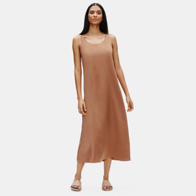 silk scoop neck dress