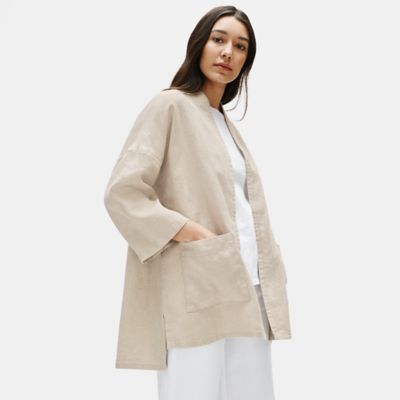 eileen fisher organic linen jacket