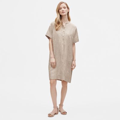 eileen fisher linen shirt dress